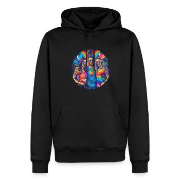 Rainbow Connection Embrace, Happy Pride - Männer Premium Bio Hoodie - Schwarz - Vorne - Nico (187cm)