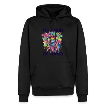 Rainbow Connection Embrace, Happy Pride - Männer Premium Bio Hoodie - Schwarz - Vorne - Nico (187cm)