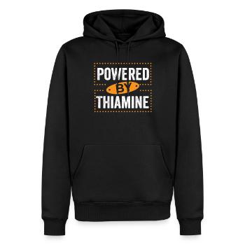 Powered By Thiamine Für Energiebewusste - Männer Premium Bio Hoodie - Schwarz - Vorne - Nico (187cm)