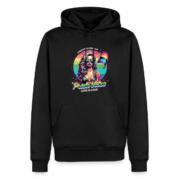 Pride Gay CSD Love LGBTQ Colors of the Rainbow - Men’s Premium Organic Hoodie - black - Front - Nico (187cm)