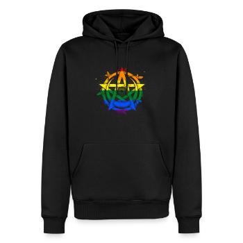 Lgbt Gay Pride Regenbogenflagge Satan Satanischer - Männer Premium Bio Hoodie - Schwarz - Vorne - Nico (187cm)