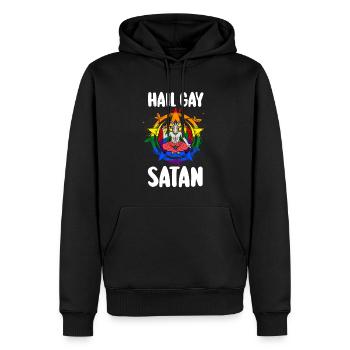 Hail Gay Satan Goth Gay Pride Baphomet Lgbt Pride - Sweat à capuche Premium bio Homme - noir - Devant - Nico (187cm)
