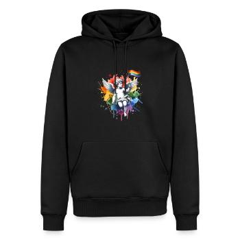 Love Is Love Pride Colors Of Rainbow Equality - Men’s Premium Organic Hoodie - black - Front - Nico (187cm)