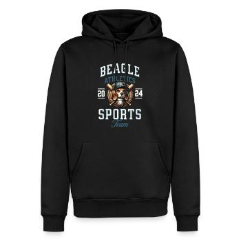 Baseball 2024 Beagle Sport - Einzigartiger Beagle - Männer Premium Bio Hoodie - Schwarz - Vorne - Nico (187cm)