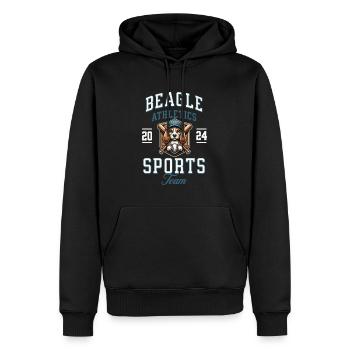 Baseball 2024 Beagle Sport - Einzigartiger Beagle - Männer Premium Bio Hoodie - Schwarz - Vorne - Nico (187cm)
