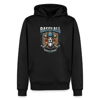 Baseball 2024 Beagle Sport - Einzigartiger Beagle - Männer Premium Bio Hoodie - Schwarz - Vorne - Nico (187cm)