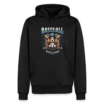 Baseball 2024 Beagle Sport - Einzigartiger Beagle - Männer Premium Bio Hoodie - Schwarz - Vorne - Nico (187cm)