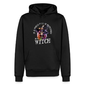 In einer Welt voller Prinzessinnen sei eine Hexe - Männer Premium Bio Hoodie - Schwarz - Vorne - Nico (187cm)