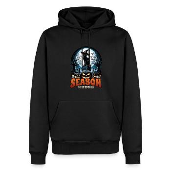 Chat effrayé, pas de friandises, juste des tours d’Halloween - Sweat à capuche Premium bio Homme - noir - Devant - Nico (187cm)