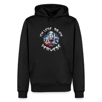 La lecture est mon hobby - Sweat à capuche Premium bio Homme - noir - Devant - Nico (187cm)
