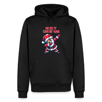 Ho Ho Ho Joyeux Noël, Équipe du Père Noël - Sweat à capuche Premium bio Homme - noir - Devant - Nico (187cm)