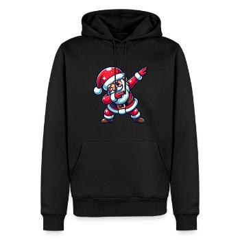 Ho Ho Ho Joyeux Noël, Équipe du Père Noël - Sweat à capuche Premium bio Homme - noir - Devant - Nico (187cm)