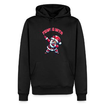 Ho Ho Ho Joyeux Noël, Équipe du Père Noël - Sweat à capuche Premium bio Homme - noir - Devant - Nico (187cm)