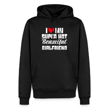 Ich Liebe Meine Freundin Paare Freund Geschenkidee - Männer Premium Bio Hoodie - Schwarz - Vorne - Nico (187cm)