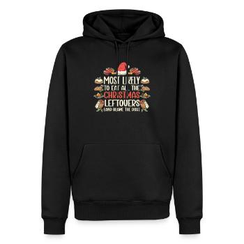 Weihnachten Lustiger Spruch Xmas Essen Humor - Männer Premium Bio Hoodie - Schwarz - Vorne - Nico (187cm)