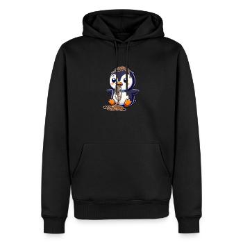 Süßer Pinguin Spaghetti Cartoon Kleckern - Männer Premium Bio Hoodie - Schwarz - Vorne - Nico (187cm)