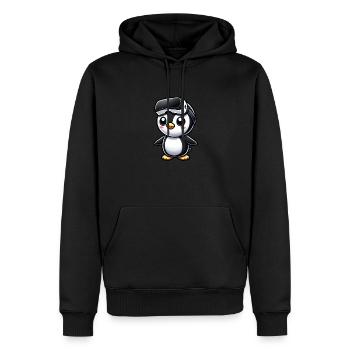Süßer Pinguin VR Gamer Comic Gaming - Männer Premium Bio Hoodie - Schwarz - Vorne - Nico (187cm)