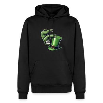 St. Patrick’s paresseux trèfle équilibre sur les mains - Sweat à capuche Premium bio Homme - noir - Devant - Nico (187cm)