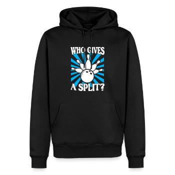 Bowling Spruch Qui donne un Split 2 - Sweat à capuche Premium bio Homme - noir - Devant - Nico (187cm)