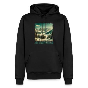 Aspen Colorado Skifahren Snowboard Winter Vintage - Männer Premium Bio Hoodie - Schwarz - Vorne - Nico (187cm)