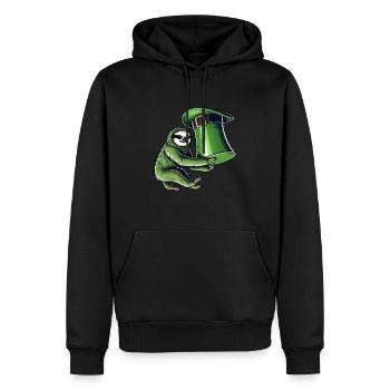 St. Patricks Day Faultier Zylinder Grün - Männer Premium Bio Hoodie - Schwarz - Vorne - Nico (187cm)