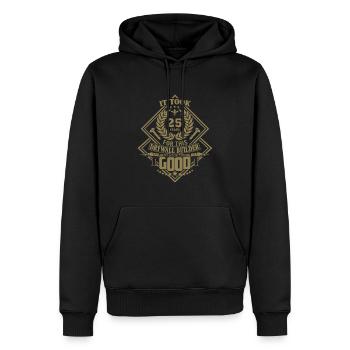 25e anniversaire Gypse Constructeur de cloisons sèches - Sweat à capuche Premium bio Homme - noir - Devant - Nico (187cm)