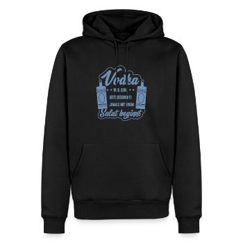 Vodka Spruch Keine gute Geschichte beginnt mit Sal - Männer Premium Bio Hoodie - Schwarz - Vorne - Nico (187cm)