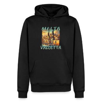 Malte La Valette Vacances Mer Méditerranée - Sweat à capuche Premium bio Homme - noir - Devant - Nico (187cm)