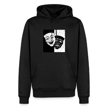 Theater Maske Drama Komödie und Tragödie Weinlese - Männer Premium Bio Hoodie - Schwarz - Vorne - Nico (187cm)