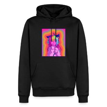 Kidcore Esthétique Kawaii Anime Girl Nostalgie des années 90 - Sweat à capuche Premium bio Homme - noir - Devant - Nico (187cm)