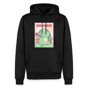Cottagecore Esthétique Kawaii Frog Gamer Frogamer G - Sweat à capuche Premium bio Homme - noir - Devant - Nico (187cm)