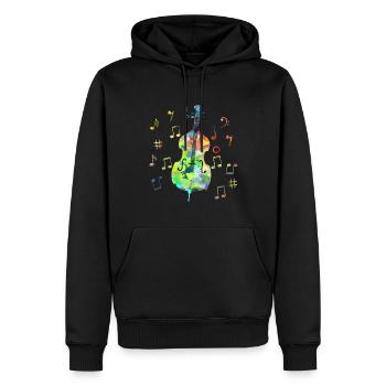 Lustige Cello Cellist Orchester Musiker Bunt - Männer Premium Bio Hoodie - Schwarz - Vorne - Nico (187cm)
