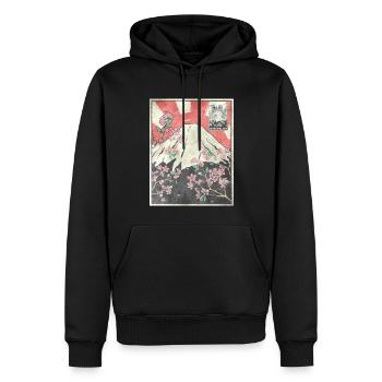 Mt Fuji Kirschblüte Japanisch Ästhetisches Geschen - Männer Premium Bio Hoodie - Schwarz - Vorne - Nico (187cm)