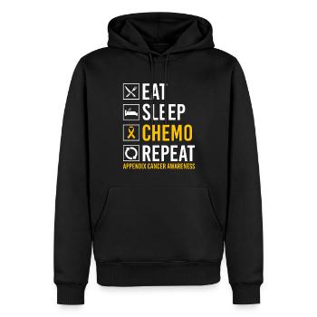 Annexe Cancer Manger Sommeil Chimio Répéter Gesc - Sweat à capuche Premium bio Homme - noir - Devant - Nico (187cm)