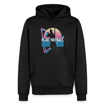 Joueur de flag-football Vaporwave Esthétique Gesch - Sweat à capuche Premium bio Homme - noir - Devant - Nico (187cm)