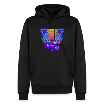 Gamer Gaming Controller Vaporwave Aesthetic - Männer Premium Bio Hoodie - Schwarz - Vorne - Nico (187cm)