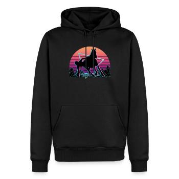 Horseball Vaporwave Esthétique Rétro - Sweat à capuche Premium bio Homme - noir - Devant - Nico (187cm)