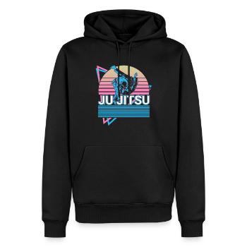 Ju Jitsu Retro Geschenk - Männer Premium Bio Hoodie - Schwarz - Vorne - Nico (187cm)