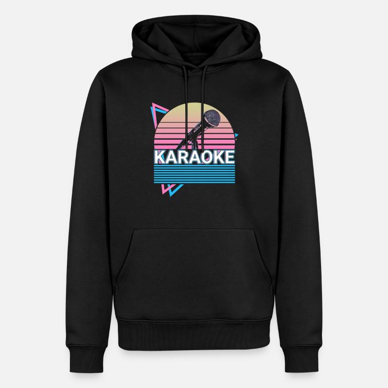 Karaoké Rétro Cadeau - Sweat à capuche Premium bio Homme - noir