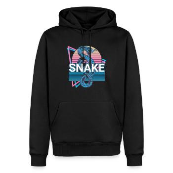 Cadeau rétro serpent - Sweat à capuche Premium bio Homme - noir - Devant - Nico (187cm)