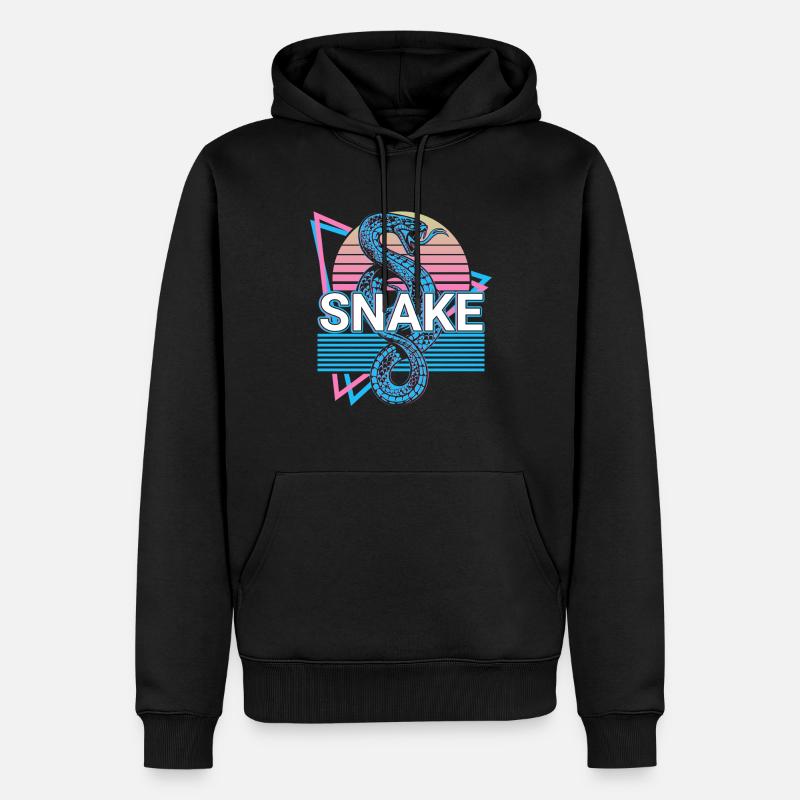 Cadeau rétro serpent - Sweat à capuche Premium bio Homme - noir