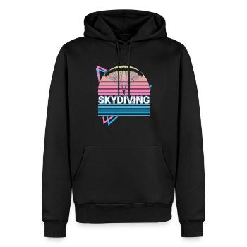 Parachutisme Parachutiste Retro Gesche - Sweat à capuche Premium bio Homme - noir - Devant - Nico (187cm)