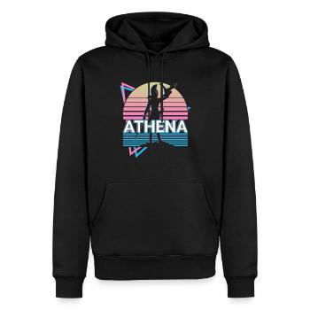 Athéna Déesse grecque de la Sagesse et Kri - Sweat à capuche Premium bio Homme - noir - Devant - Nico (187cm)