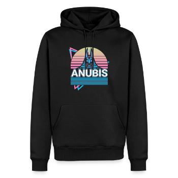 Anubis Dieu Égyptien Egypte Cadeau - Sweat à capuche Premium bio Homme - noir - Devant - Nico (187cm)