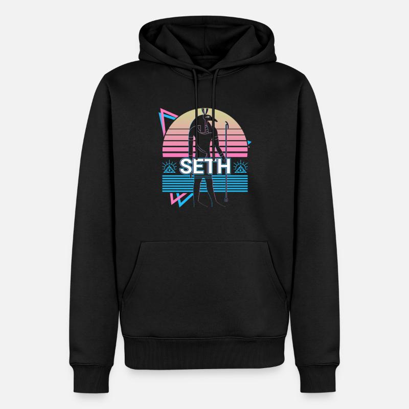 Seth Dieu Égyptien Egypte Cadeau - Sweat à capuche Premium bio Homme - noir