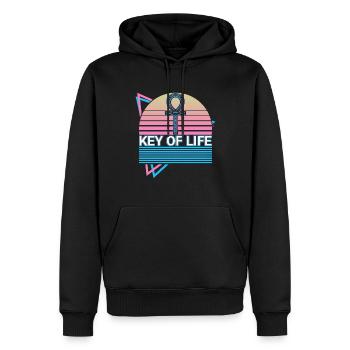 Cadeau égyptien Anhk Keys of Life - Sweat à capuche Premium bio Homme - noir - Devant - Nico (187cm)