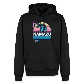 Cadeau de mythologie japonaise Namazu - Sweat à capuche Premium bio Homme - noir - Devant - Nico (187cm)