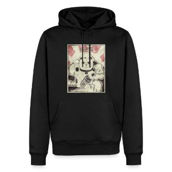 Maneki Neko Cat Japonais Esthétique Vintage Ges - Sweat à capuche Premium bio Homme - noir - Devant - Nico (187cm)