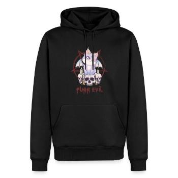 Kawaii Katze Schädel Pentagramm Schnurren böse okk - Männer Premium Bio Hoodie - Schwarz - Vorne - Nico (187cm)