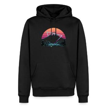 Berg Fuji Fujiyama Fuji San Vaporwave Ästhetik - Männer Premium Bio Hoodie - Schwarz - Vorne - Nico (187cm)